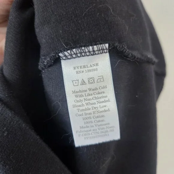 Everlane Black Essential Dress Casual Stretch Basic Short Sleeve Women's XS - Picture 5 of 5